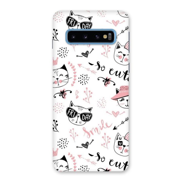 Cute Cat Swag Back Case for Galaxy S10