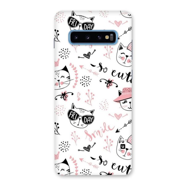 Cute Cat Swag Back Case for Galaxy S10 Plus