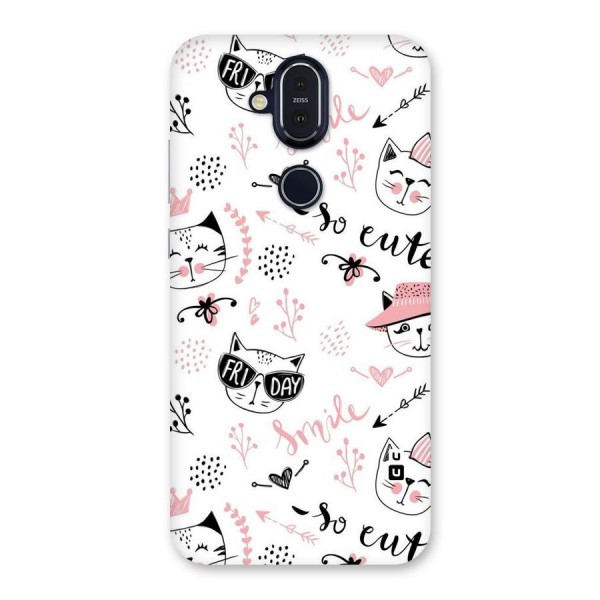 Cute Cat Swag Back Case for Nokia 8.1