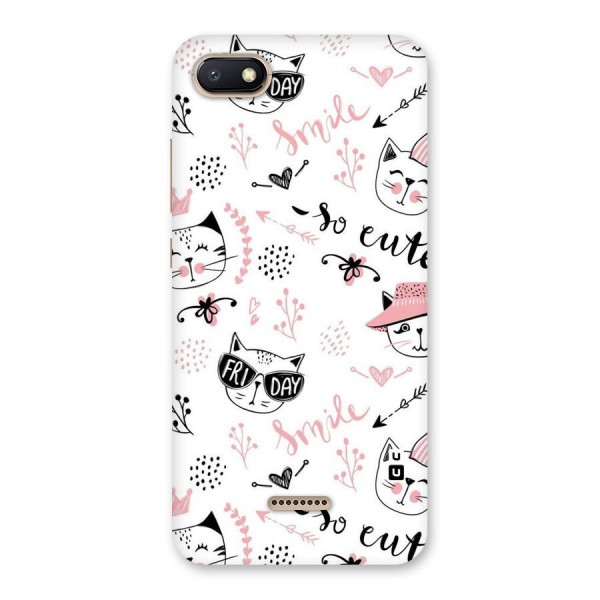 Cute Cat Swag Back Case for Redmi 6A