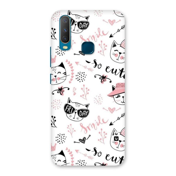 Cute Cat Swag Back Case for Vivo Y12