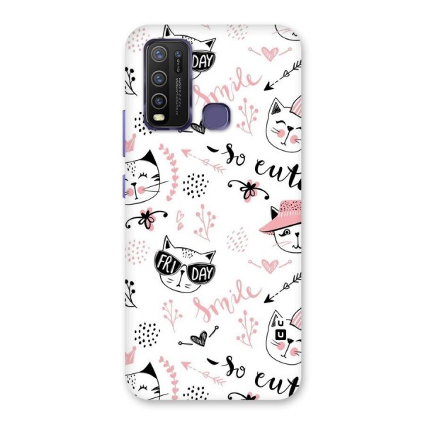 Cute Cat Swag Back Case for Vivo Y30