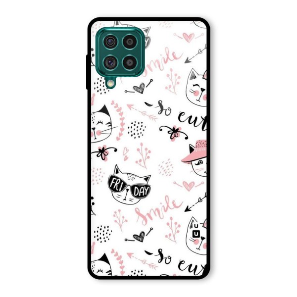 Cute Cat Swag Glass Back Case for Galaxy F62