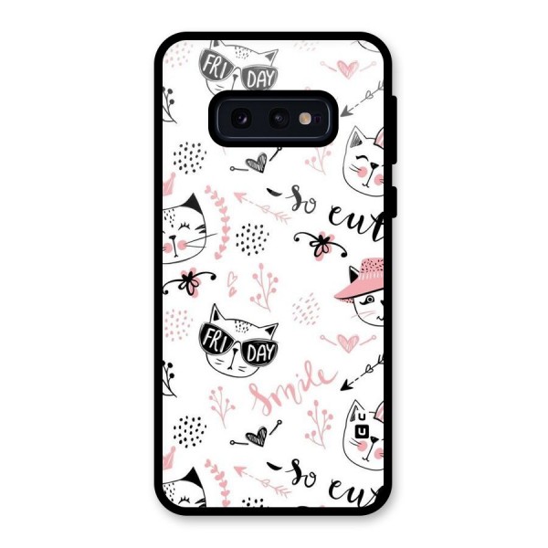 Cute Cat Swag Glass Back Case for Galaxy S10e