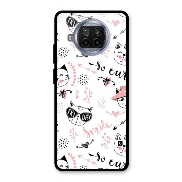 Cute Cat Swag Glass Back Case for Mi 10i