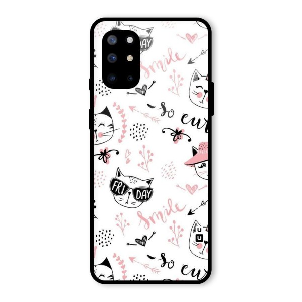 Cute Cat Swag Glass Back Case for OnePlus 8T