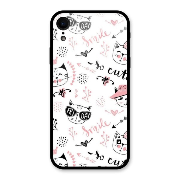 Cute Cat Swag Glass Back Case for XR