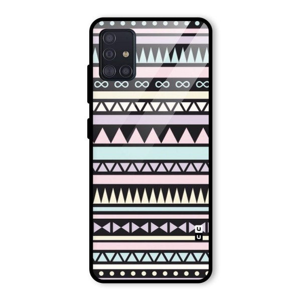 Cute Chev Pattern Glass Back Case for Galaxy A51