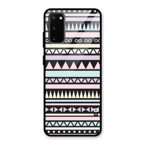 Cute Chev Pattern Glass Back Case for Galaxy S20