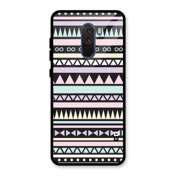 Cute Chev Pattern Glass Back Case for Poco F1