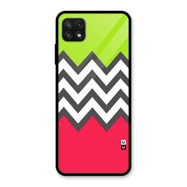 Cute Chevron Glass Back Case for Galaxy A22 5G