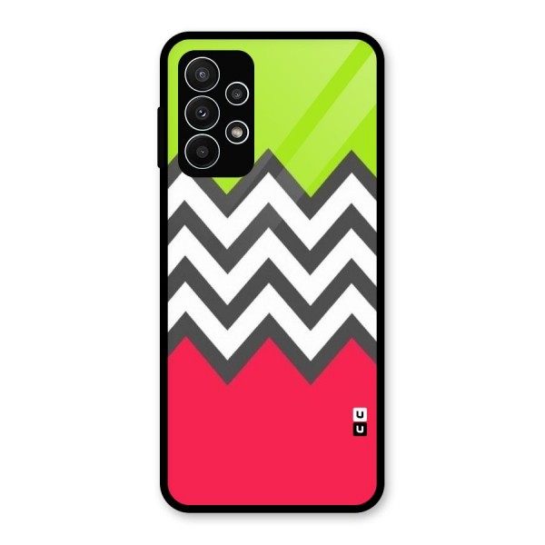 Cute Chevron Glass Back Case for Galaxy A23