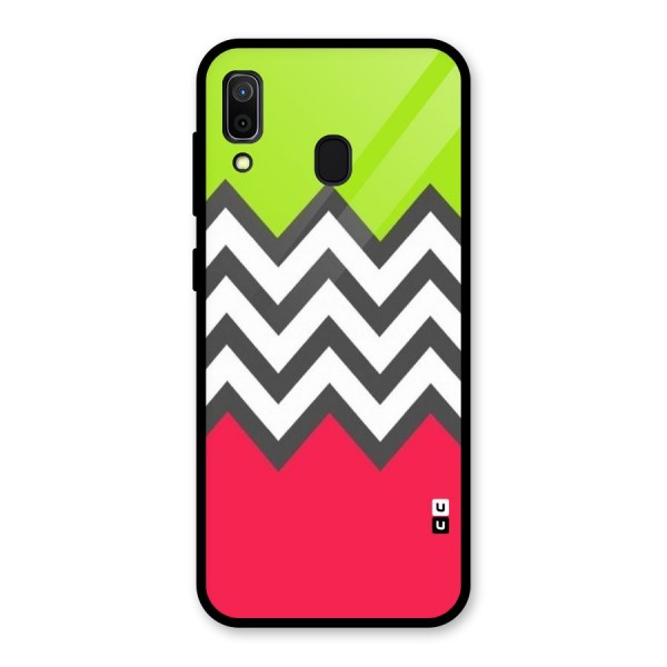 Cute Chevron Glass Back Case for Galaxy A30