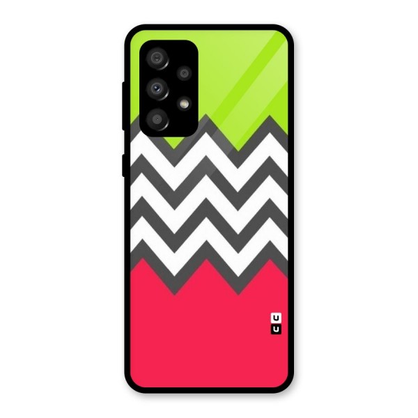 Cute Chevron Glass Back Case for Galaxy A32