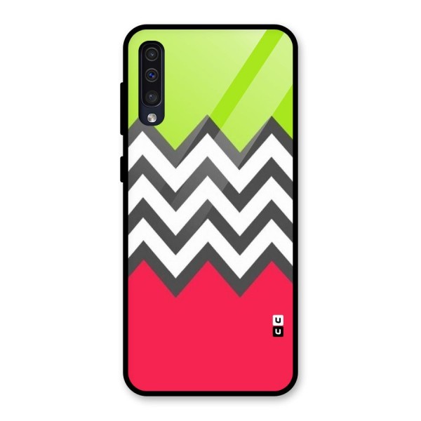 Cute Chevron Glass Back Case for Galaxy A50s