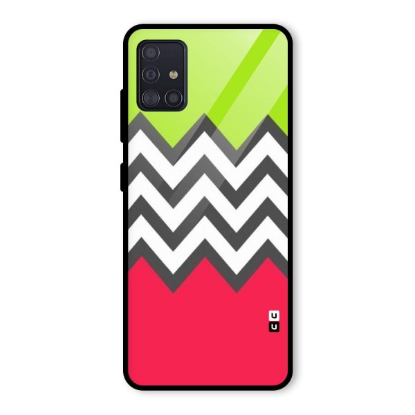 Cute Chevron Glass Back Case for Galaxy A51