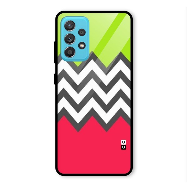 Cute Chevron Glass Back Case for Galaxy A52s 5G