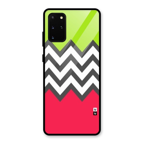 Cute Chevron Glass Back Case for Galaxy S20 Plus