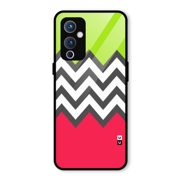 Cute Chevron Glass Back Case for OnePlus 9