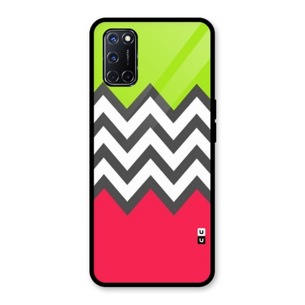 Cute Chevron Glass Back Case for Oppo A52