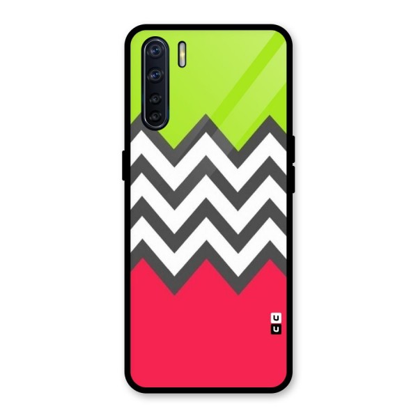 Cute Chevron Glass Back Case for Oppo F15