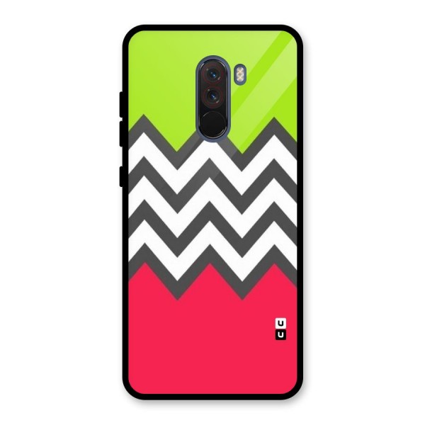 Cute Chevron Glass Back Case for Poco F1