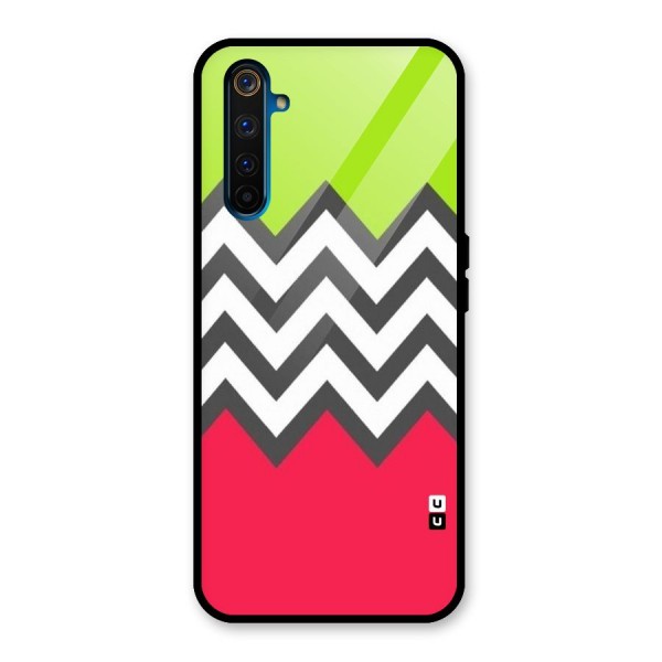 Cute Chevron Glass Back Case for Realme 6 Pro