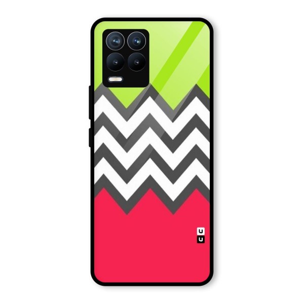 Cute Chevron Glass Back Case for Realme 8