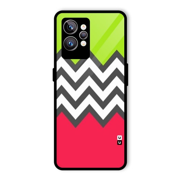 Cute Chevron Glass Back Case for Realme GT2 Pro