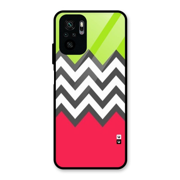 Cute Chevron Glass Back Case for Redmi Note 10