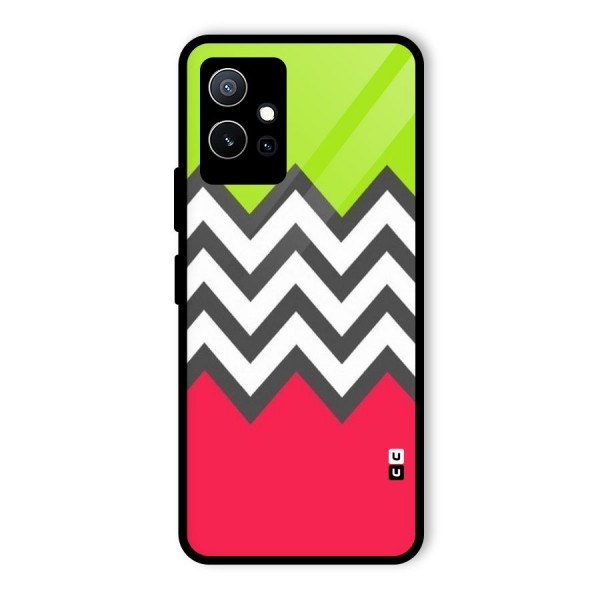 Cute Chevron Glass Back Case for Vivo T1 5G