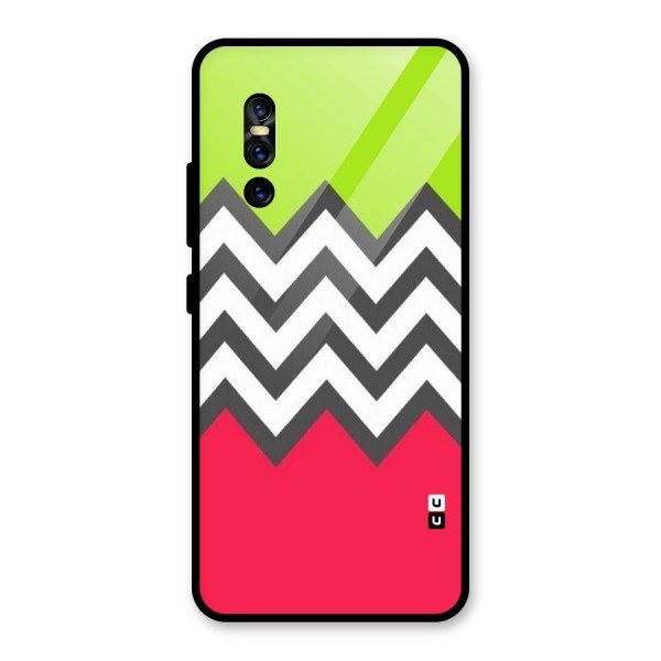 Cute Chevron Glass Back Case for Vivo V15 Pro