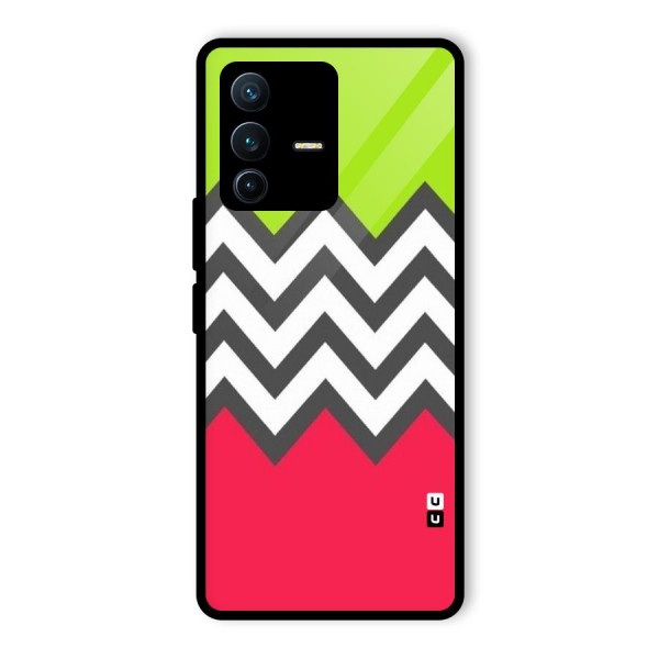 Cute Chevron Glass Back Case for Vivo V23 Pro