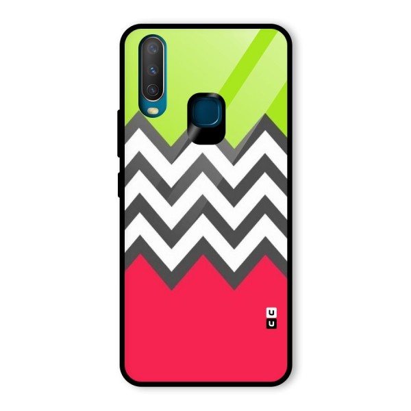 Cute Chevron Glass Back Case for Vivo Y12