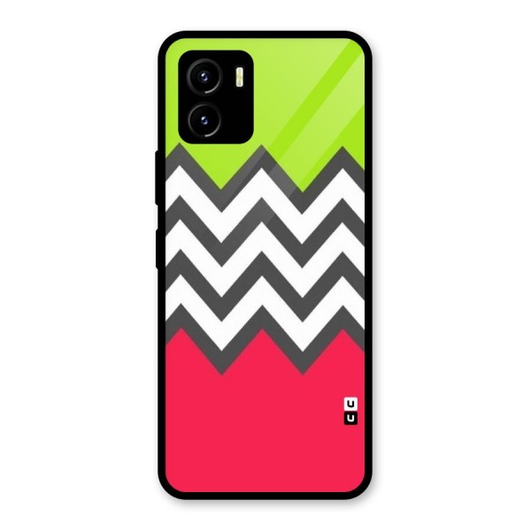 Cute Chevron Glass Back Case for Vivo Y15s