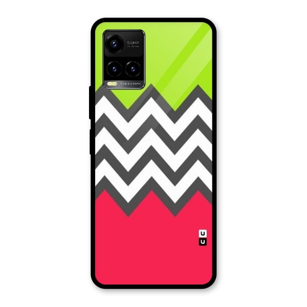 Cute Chevron Glass Back Case for Vivo Y21G