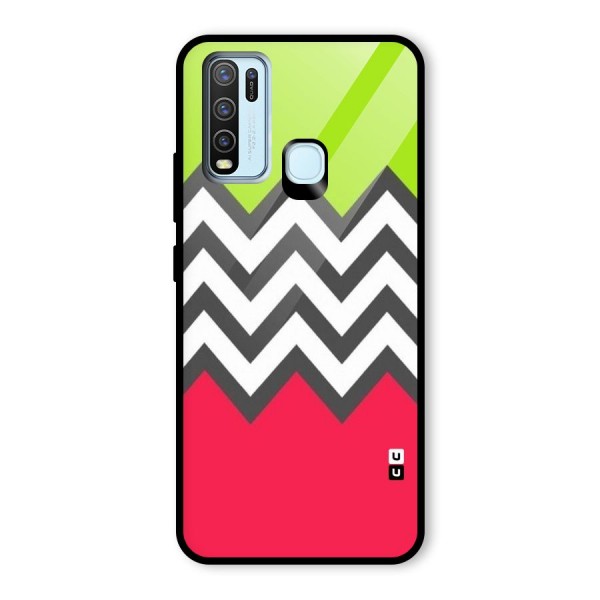 Cute Chevron Glass Back Case for Vivo Y30