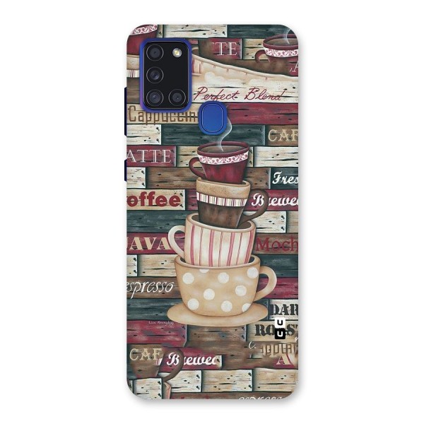 Cute Coffee Cups Back Case for Galaxy A21s