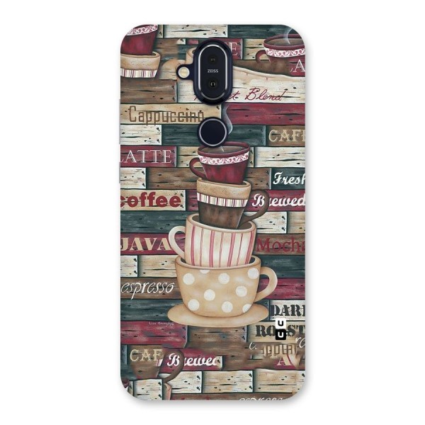 Cute Coffee Cups Back Case for Nokia 8.1