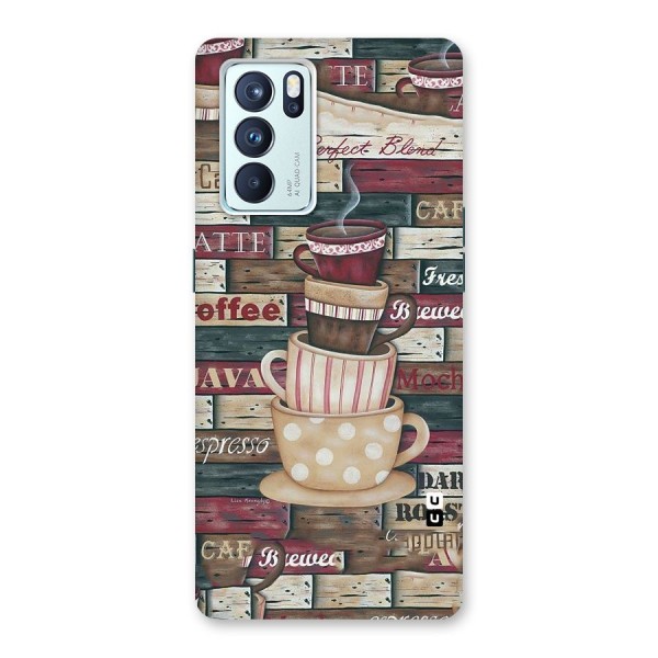 Cute Coffee Cups Back Case for Oppo Reno6 Pro 5G