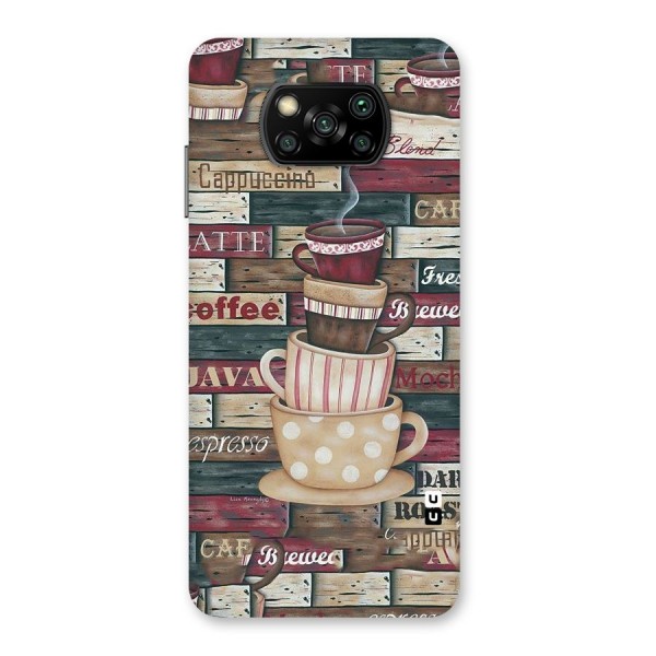 Cute Coffee Cups Back Case for Poco X3