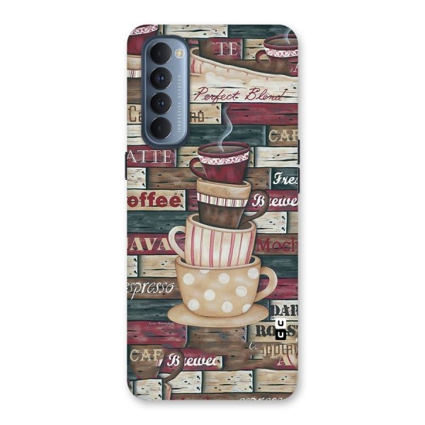 Cute Coffee Cups Back Case for Reno4 Pro