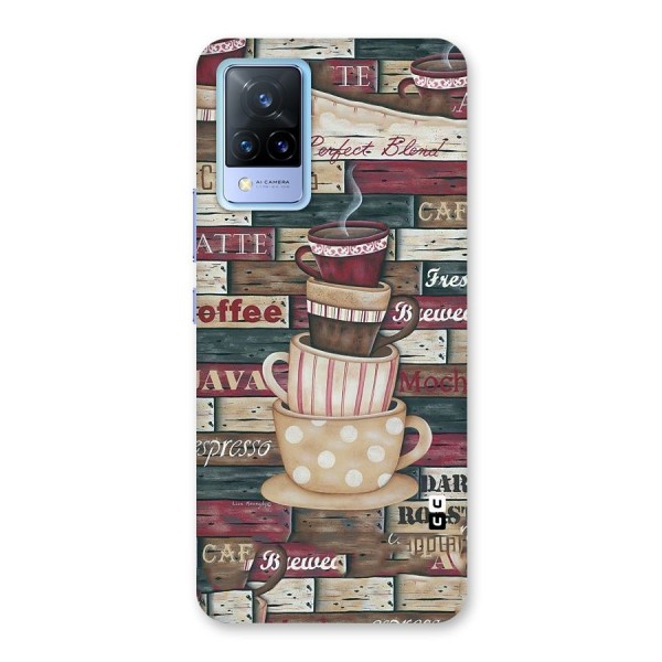 Cute Coffee Cups Back Case for Vivo V21 5G