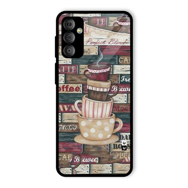 Cute Coffee Cups Glass Back Case for Galaxy F23