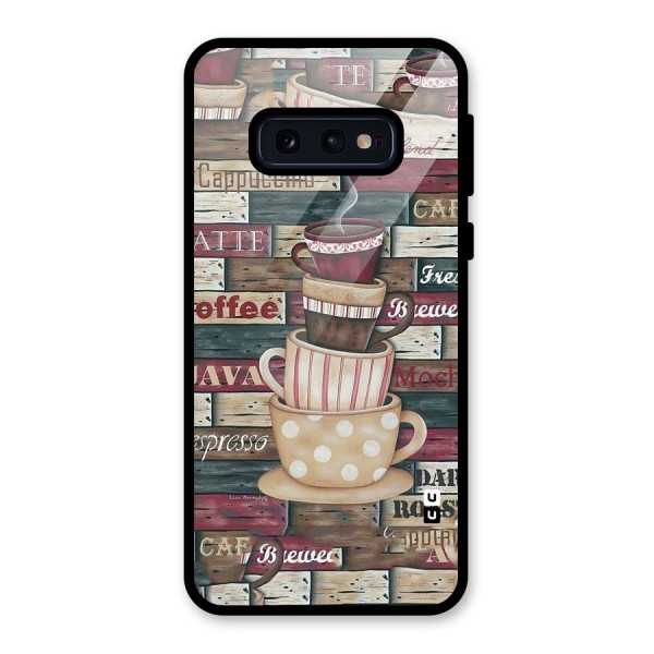 Cute Coffee Cups Glass Back Case for Galaxy S10e