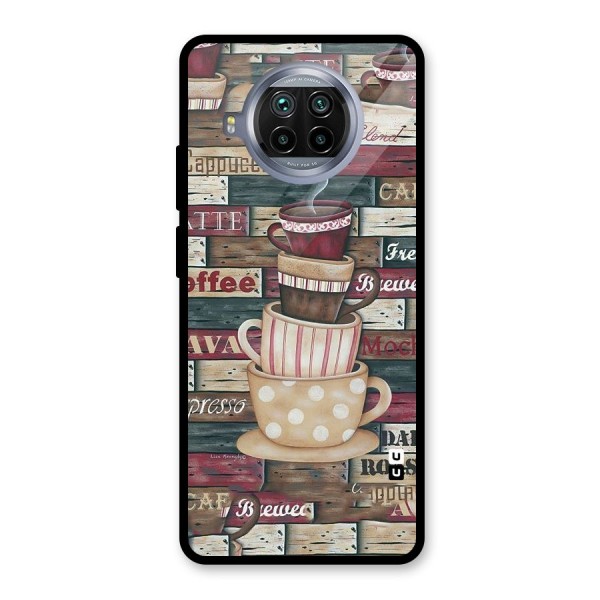 Cute Coffee Cups Glass Back Case for Mi 10i