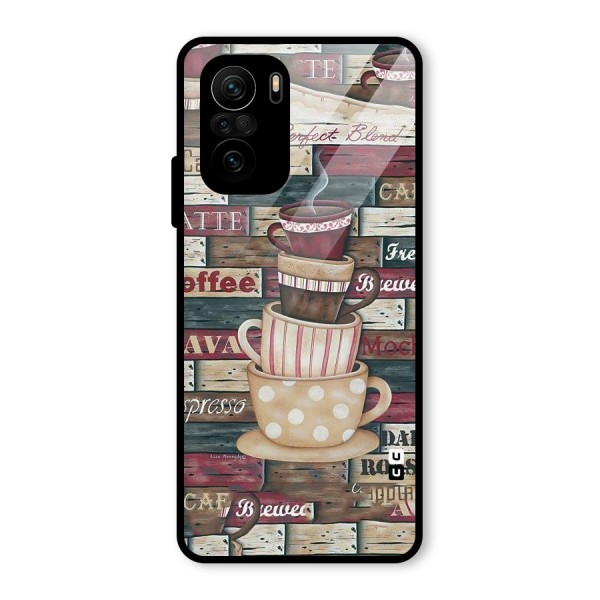 Cute Coffee Cups Glass Back Case for Mi 11x