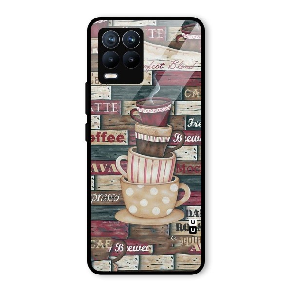 Cute Coffee Cups Glass Back Case for Realme 8