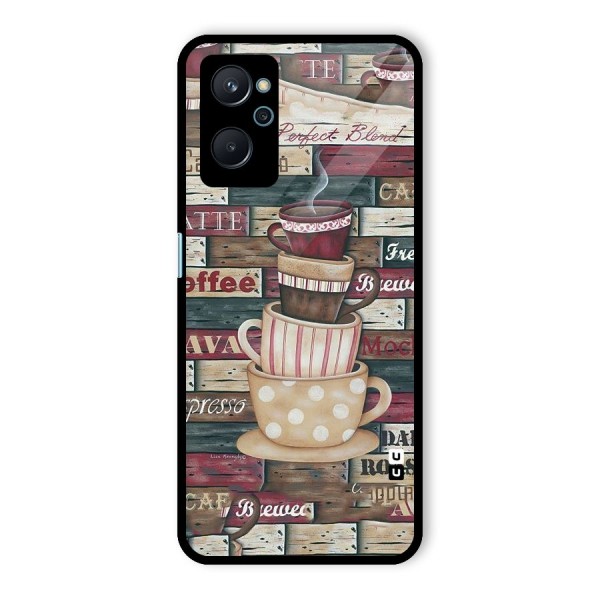 Cute Coffee Cups Glass Back Case for Realme 9i