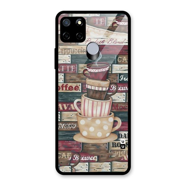 Cute Coffee Cups Glass Back Case for Realme C12